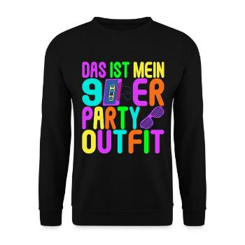 90er Party 90er Jahre - Unisex Pullover - Schwarz - Vorne - Alina (178cm) & Michal (187cm)