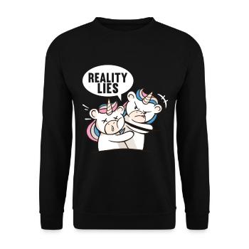 Unicorn Funny Sayings Sarcasm - Unisex Sweatshirt - black - Front - Alina (178cm) & Michal (187cm)