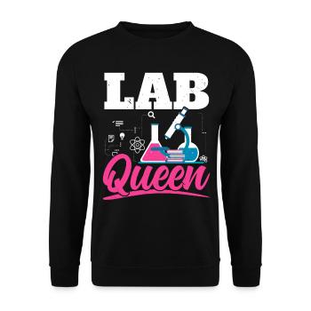 Laboratory Queen Biologist Science Teacher Biolog - Unisex Sweatshirt - black - Front - Alina (178cm) & Michal (187cm)