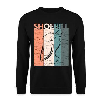 Retro Shoebill Stork Whale Head Bird Beoba - Unisex Sweatshirt - black - Front - Alina (178cm) & Michal (187cm)