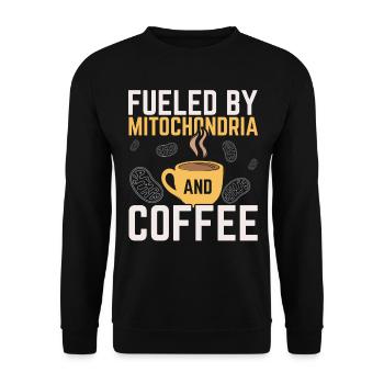 Angetrieben von Mitochondrien und Kaffee Koffein W - Unisex Pullover - Schwarz - Vorne - Alina (178cm) & Michal (187cm)