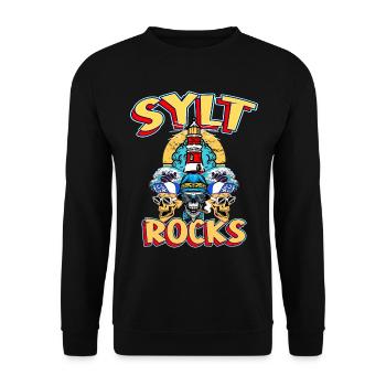 Sylt Allemagne City Island Lighthouse Crâne - Sweat-shirt Unisexe - noir - Devant - Alina (178cm) & Michal (187cm)