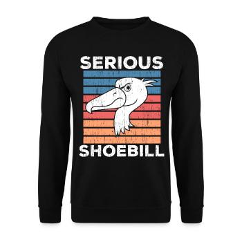 Ernsthafter Schuhschnabel Storch Walfischkopf Voge - Unisex Pullover - Schwarz - Vorne - Alina (178cm) & Michal (187cm)