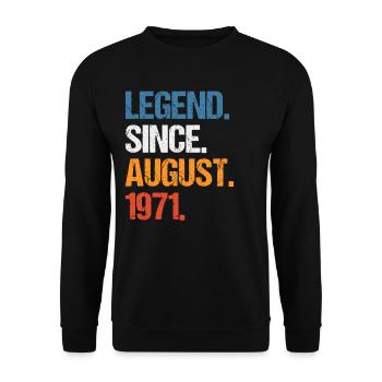 Légende depuis août 1971 Anniversaire - Sweat-shirt Unisexe - noir - Devant - Alina (178cm) & Michal (187cm)