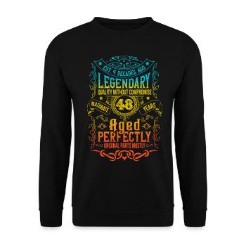Vintage Légendaire - Vieilli parfaitement 48ème anniversaire - Sweat-shirt Unisexe - noir - Devant - Alina (178cm) & Michal (187cm)