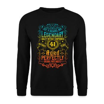 Vintage Légendaire - Vieilli parfaitement 41ème anniversaire - Sweat-shirt Unisexe - noir - Devant - Alina (178cm) & Michal (187cm)
