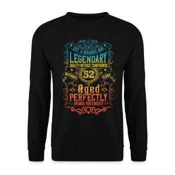 Vintage Légendaire - Vieilli parfaitement 52ème anniversaire - Sweat-shirt Unisexe - noir - Devant - Alina (178cm) & Michal (187cm)