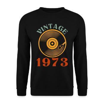 49 Geburtstag Jahrgang 1973 - Unisex Pullover - Schwarz - Vorne - Alina (178cm) & Michal (187cm)