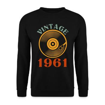 61 birthday born in 1961 - Unisex Sweatshirt - black - Front - Alina (178cm) & Michal (187cm)