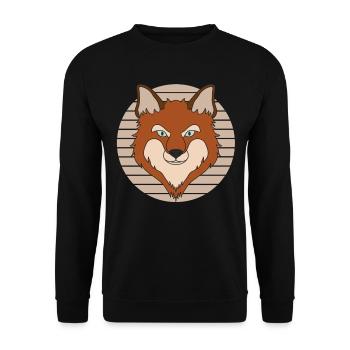 Waldtier wildes Tier Motiv mit Fuchs Design - Unisex Pullover - Schwarz - Vorne - Alina (178cm) & Michal (187cm)