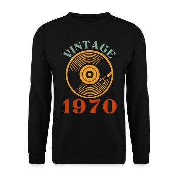 52 birthday born in 1970 - Unisex Sweatshirt - black - Front - Alina (178cm) & Michal (187cm)