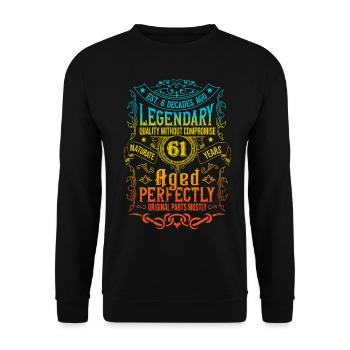 Vintage Légendaire - Vieilli parfaitement 61ème anniversaire - Sweat-shirt Unisexe - noir - Devant - Alina (178cm) & Michal (187cm)