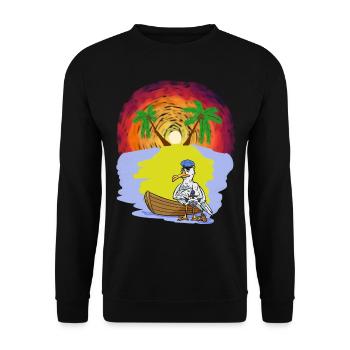 Ahoi Caribbean Island Bateau à rames Seagull Captain Trip - Sweat-shirt Unisexe - noir - Devant - Alina (178cm) & Michal (187cm)