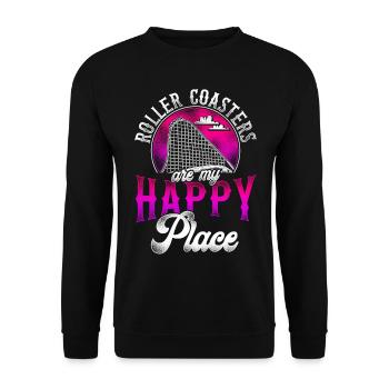 Roller Coaster Vintage Roller - Unisex Pullover - Schwarz - Vorne - Alina (178cm) & Michal (187cm)