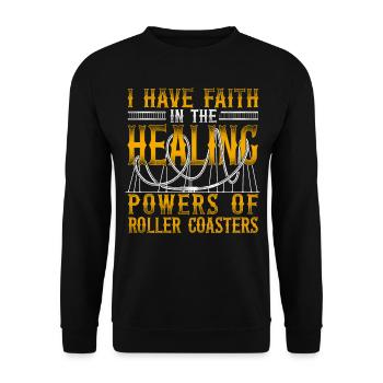 Roller Coaster Vintage que j’ai - Sweat-shirt Unisexe - noir - Devant - Alina (178cm) & Michal (187cm)