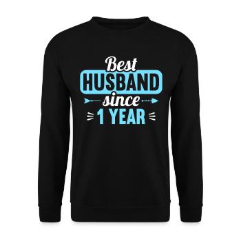 Best Husband Since 1 Years 1st Wedding Day - Unisex Pullover - Schwarz - Vorne - Alina (178cm) & Michal (187cm)