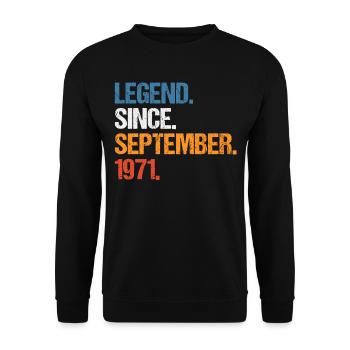Légende depuis septembre 1971 Anniversaire - Sweat-shirt Unisexe - noir - Devant - Alina (178cm) & Michal (187cm)