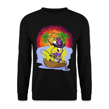 Adventure Leisure Fishing Dragon Child Angler Boat - Unisex Sweatshirt - black - Front - Alina (178cm) & Michal (187cm)