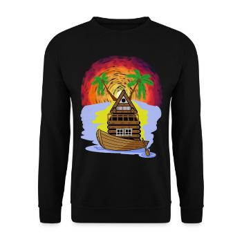 Aventure Loisirs Voyage Vacances Bateau Île des Caraïbes - Sweat-shirt Unisexe - noir - Devant - Alina (178cm) & Michal (187cm)