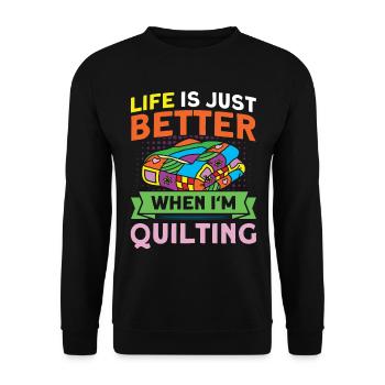 Couturières Amateurs de courtepointe Quilting - Sweat-shirt Unisexe - noir - Devant - Alina (178cm) & Michal (187cm)