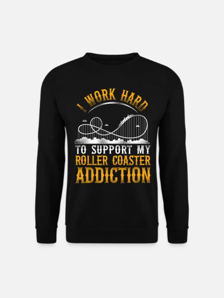 Roller Coaster Vintage I Work Hard - Unisex Pullover - Schwarz