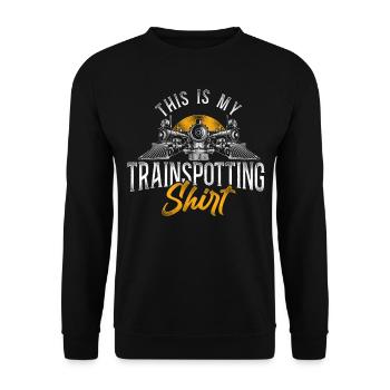 Conducteur de train à vapeur Trainspotting - Sweat-shirt Unisexe - noir - Devant - Alina (178cm) & Michal (187cm)