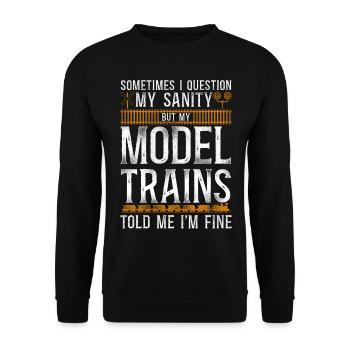 Steam Train Driver Trainspotting - Unisex Pullover - Schwarz - Vorne - Alina (178cm) & Michal (187cm)