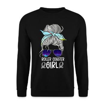 Lunettes de soleil Roller Coaster Girl - Sweat-shirt Unisexe - noir - Devant - Alina (178cm) & Michal (187cm)