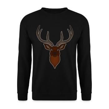 Bois de cerf rouge avec des bois de cerf - Sweat-shirt Unisexe - noir - Devant - Alina (178cm) & Michal (187cm)