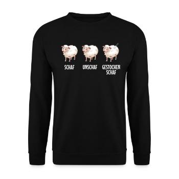 Photographie Moutons et moutons piqués moutons - Sweat-shirt Unisexe - noir - Devant - Alina (178cm) & Michal (187cm)