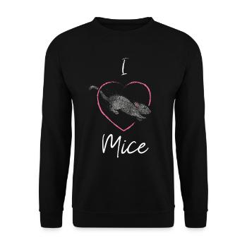 I love mice mice lovers house mouse breeding mice - Unisex Sweatshirt - black - Front - Alina (178cm) & Michal (187cm)
