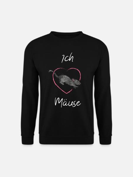 I love mice Mice lovers House mouse Breeding mice - Unisex Sweatshirt - black