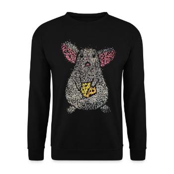 Mouse lovers Cheese lovers Cheese lover House mouse - Unisex Sweatshirt - black - Front - Alina (178cm) & Michal (187cm)