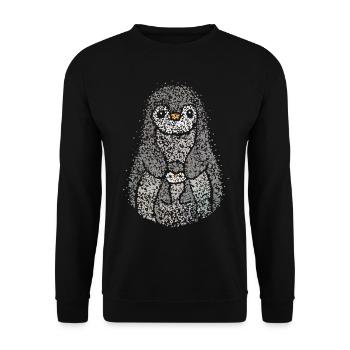 Mama Pinguin Pinguine Liebhaber Familie Geschenk - Unisex Pullover - Schwarz - Vorne - Alina (178cm) & Michal (187cm)