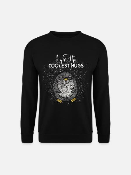Kuschelshirt Umarmen Pinguin Pinguine - Unisex Pullover - Schwarz
