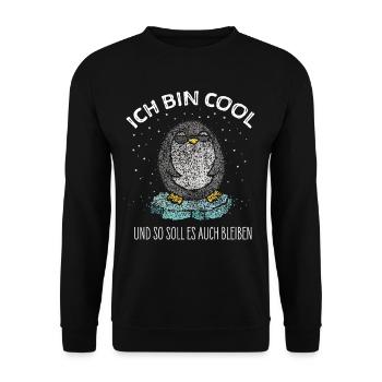 Pinguin Antarktis Polar Eisscholle Pinguinfan - Unisex Pullover - Schwarz - Vorne - Alina (178cm) & Michal (187cm)