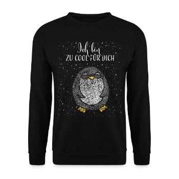 Pinguin Pinguine Antarktis Polar Cool - Unisex Pullover - Schwarz - Vorne - Alina (178cm) & Michal (187cm)