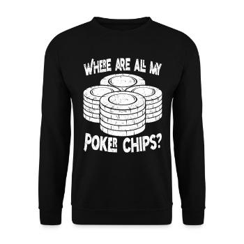 Joueurs de poker Où sont tous mes jetons de poker - Sweat-shirt Unisexe - noir - Devant - Alina (178cm) & Michal (187cm)