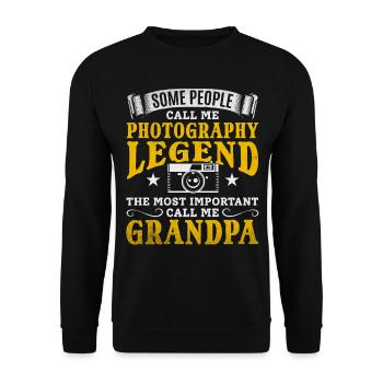 Photography Grandpa Photographer Grandpa Photo - Unisex Sweatshirt - black - Front - Alina (178cm) & Michal (187cm)
