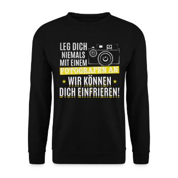 Fotograf Lustig Kamera Fotografie Lustiges - Unisex Pullover - Schwarz - Vorne - Alina (178cm) & Michal (187cm)