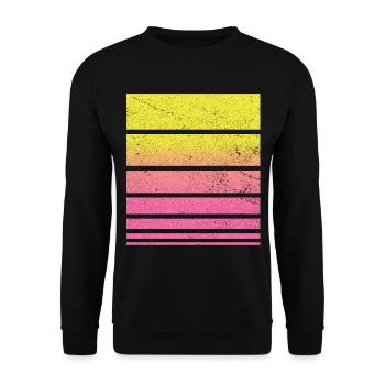 Sonne Retro Muster Vintage - Unisex Pullover - Schwarz - Vorne - Alina (178cm) & Michal (187cm)