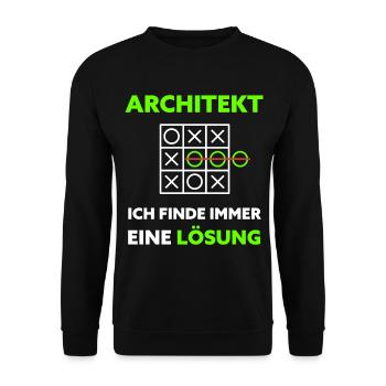 Architekt Architektur Lustiger Spruch - Unisex Pullover - Schwarz - Vorne - Alina (178cm) & Michal (187cm)