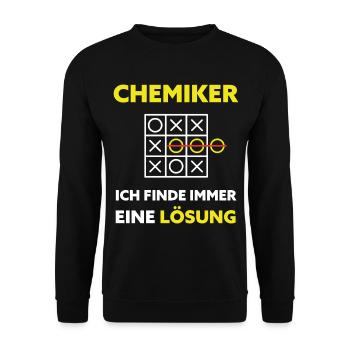 Chemiker Chemie Lustiger Spruch - Unisex Pullover - Schwarz - Vorne - Alina (178cm) & Michal (187cm)