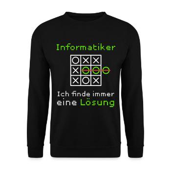 Informatiker Informatik Student Lustiger Spruch - Unisex Pullover - Schwarz - Vorne - Alina (178cm) & Michal (187cm)