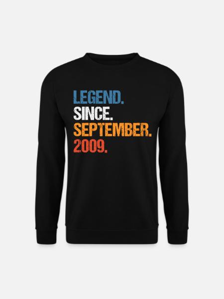 Legend Since September 2009 Birthday - Unisex Sweatshirt - black