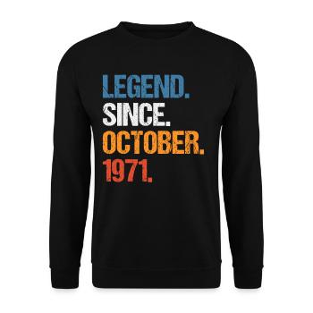 Légende depuis octobre 1971 Anniversaire - Sweat-shirt Unisexe - noir - Devant - Alina (178cm) & Michal (187cm)