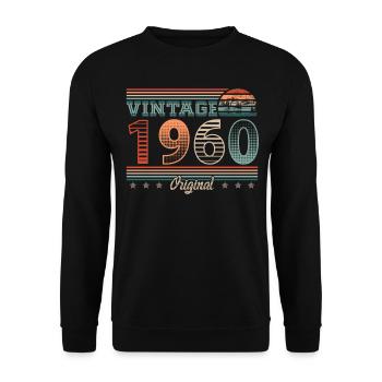 Millésime 1960 Année de naissance 1960 Anniversaire Hommes - Sweat-shirt Unisexe - noir - Devant - Alina (178cm) & Michal (187cm)