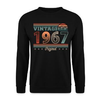 Vintage 1967 Year of birth 1967 Birthday Men - Unisex Sweatshirt - black - Front - Alina (178cm) & Michal (187cm)