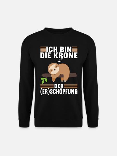 Faultier Spruch Müdigkeit - Unisex Pullover - Schwarz