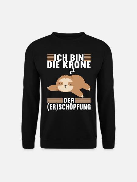 Faultier Spruch Müdigkeit - Unisex Pullover - Schwarz